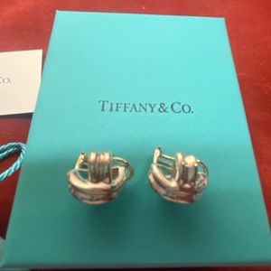 Tiffany & Co. Sterling Silver Cross Over Earrings